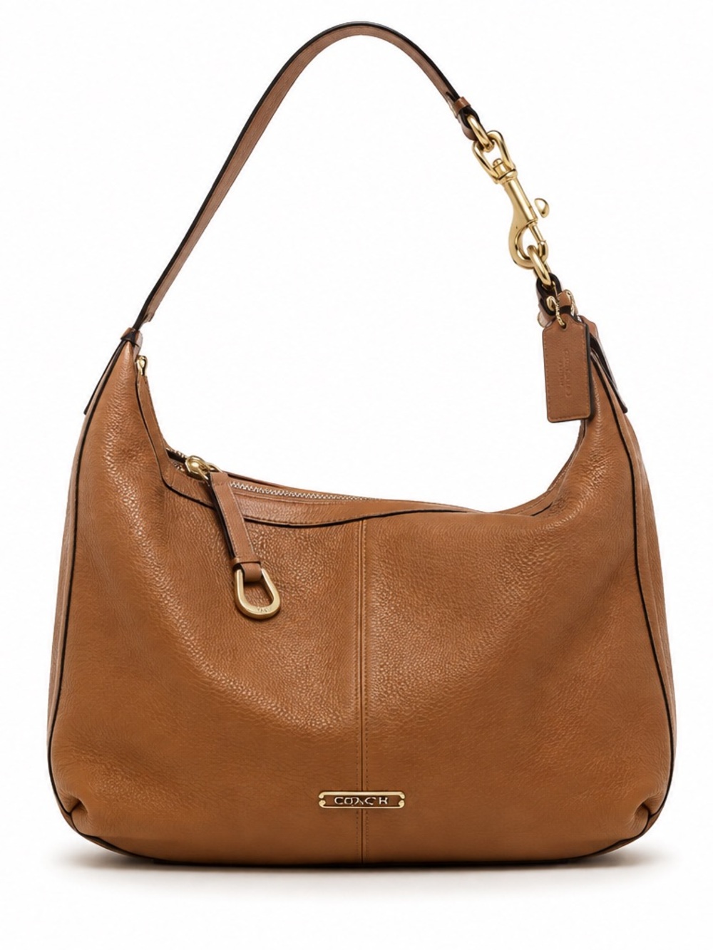 Coach Avery Leather Small Hobo Bag in Tan